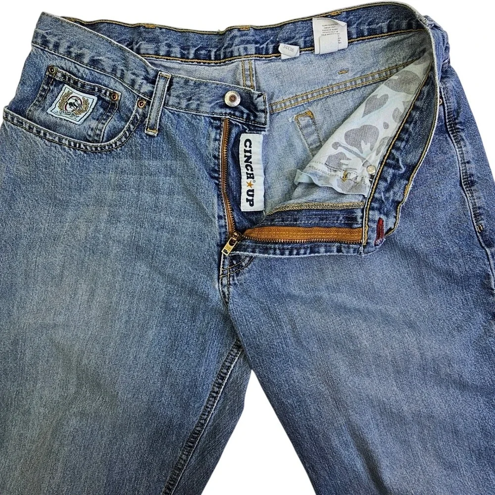 Cinch Mens MB92834003 Straight Leg Blue Denim Jeans 34x38 Medium Wash Cowboy - Picture 4 of 16